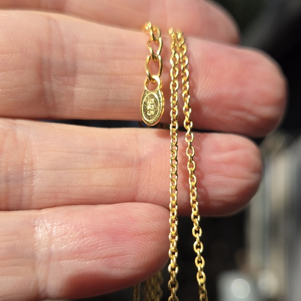 Moonstone & Amethyst Natural Gemstone Sterling & Gold 18" Necklace - Picture 13 of 13